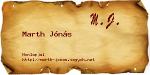 Marth Jónás névjegykártya